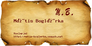 Mátis Boglárka névjegykártya